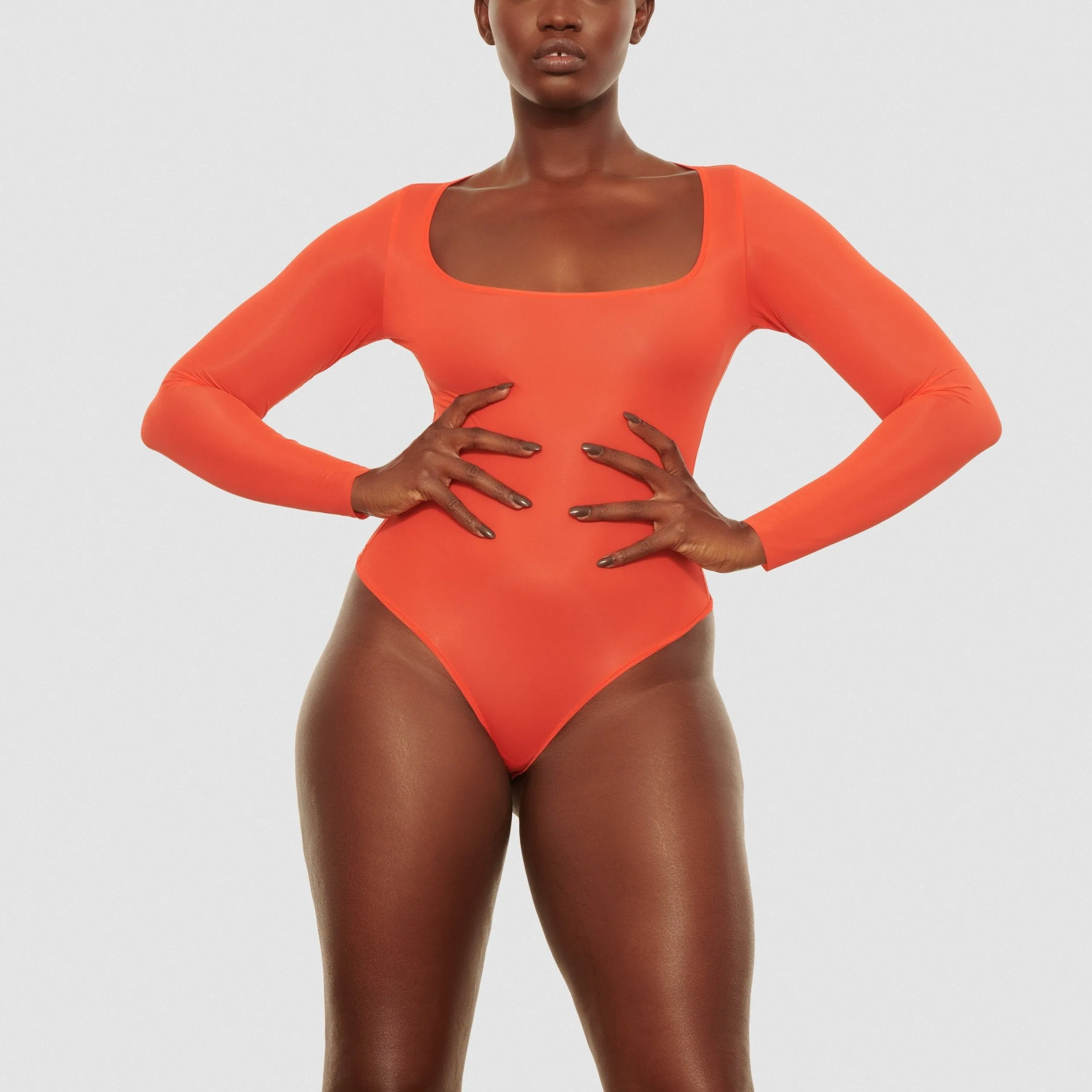 JELLY SHEER LONG SLEEVE BODYSUIT | POPPY