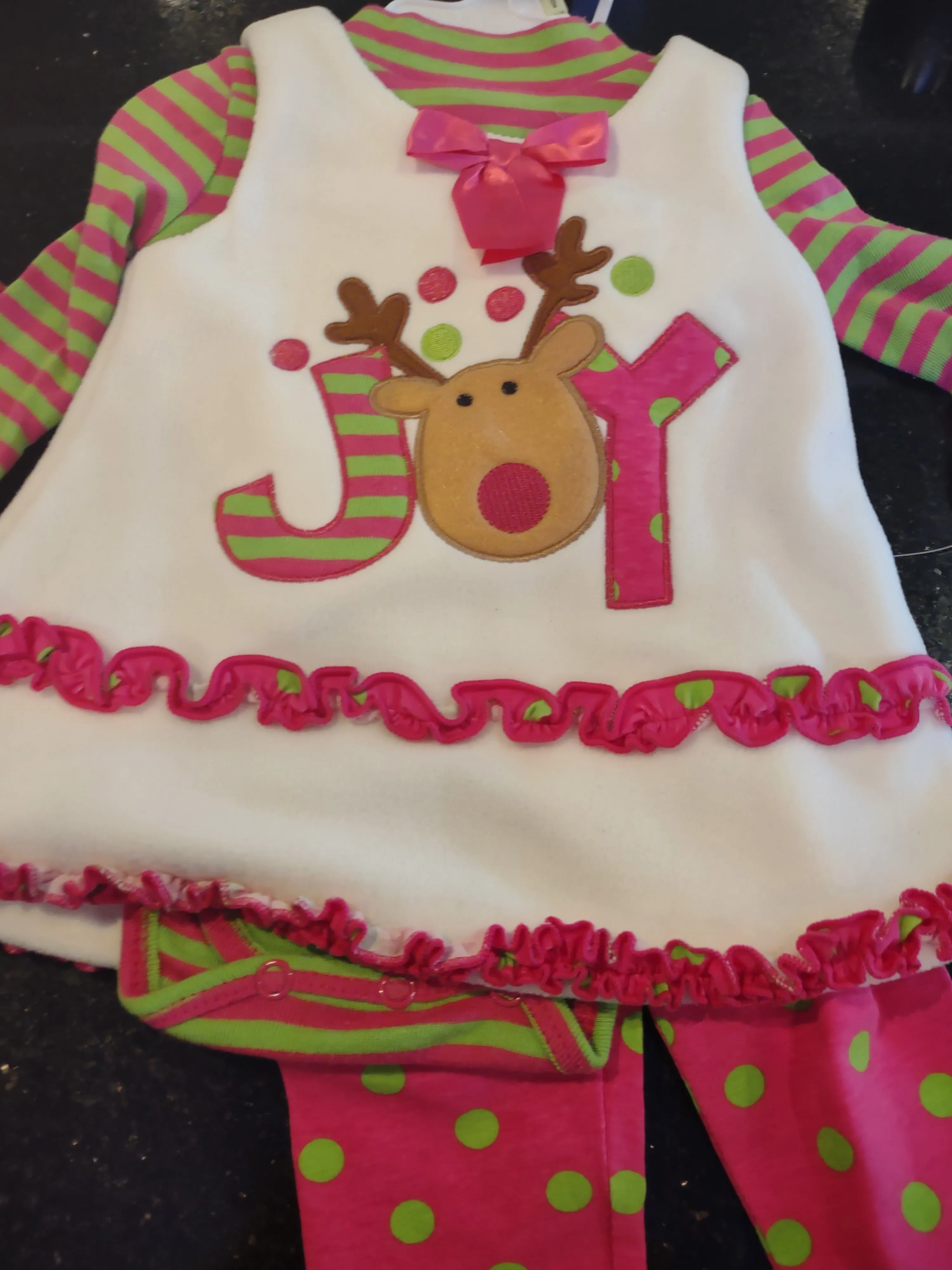 Joy Reindeer Three Piece Set | Bonnie Baby