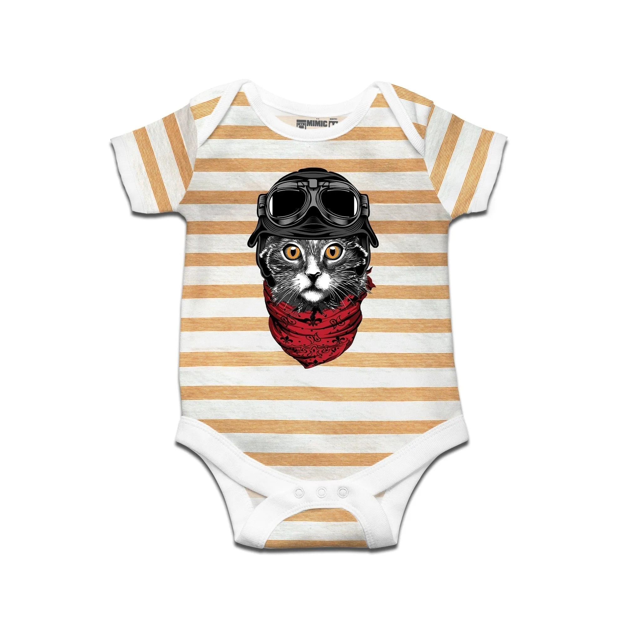 Kidswear By Ruse Cute cat Printed Striped infant Romper For Baby