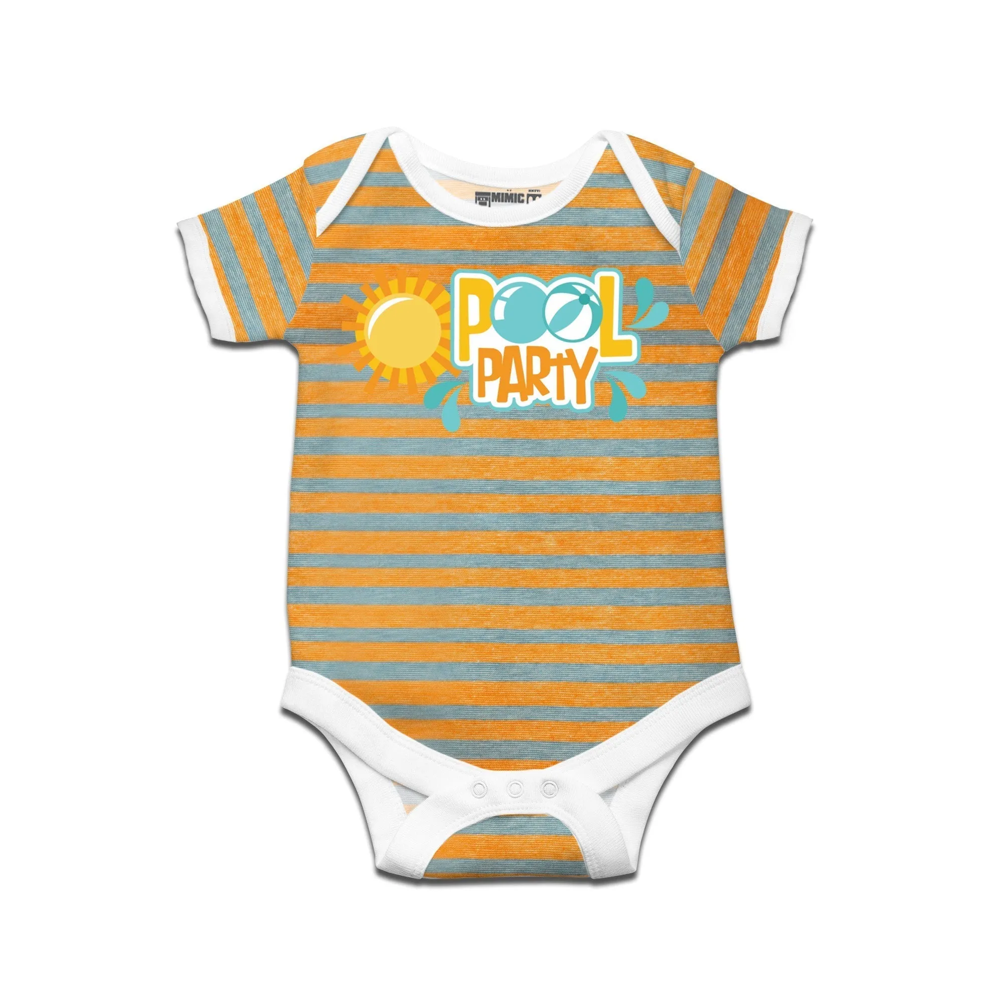 Kidswear By Ruse Pool PartyPrinted Striped infant Romper For Baby