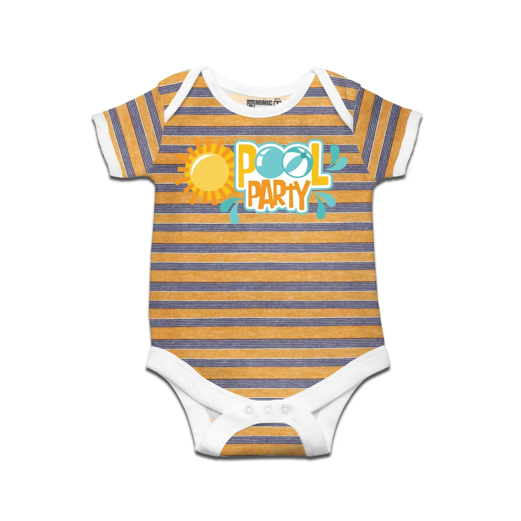 Kidswear By Ruse Pool PartyPrinted Striped infant Romper For Baby