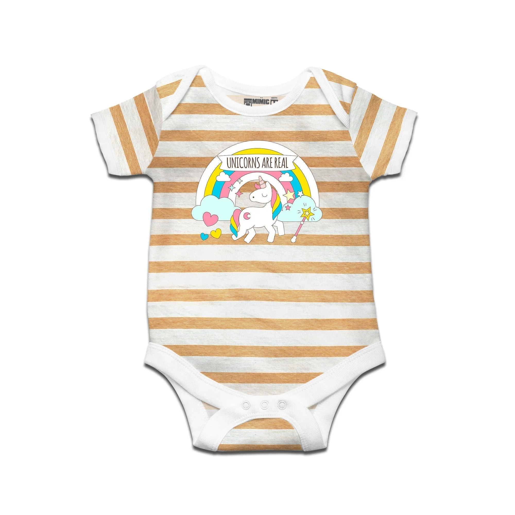 Kidswear By Ruse Unicorn Printed Striped infant Romper For Baby