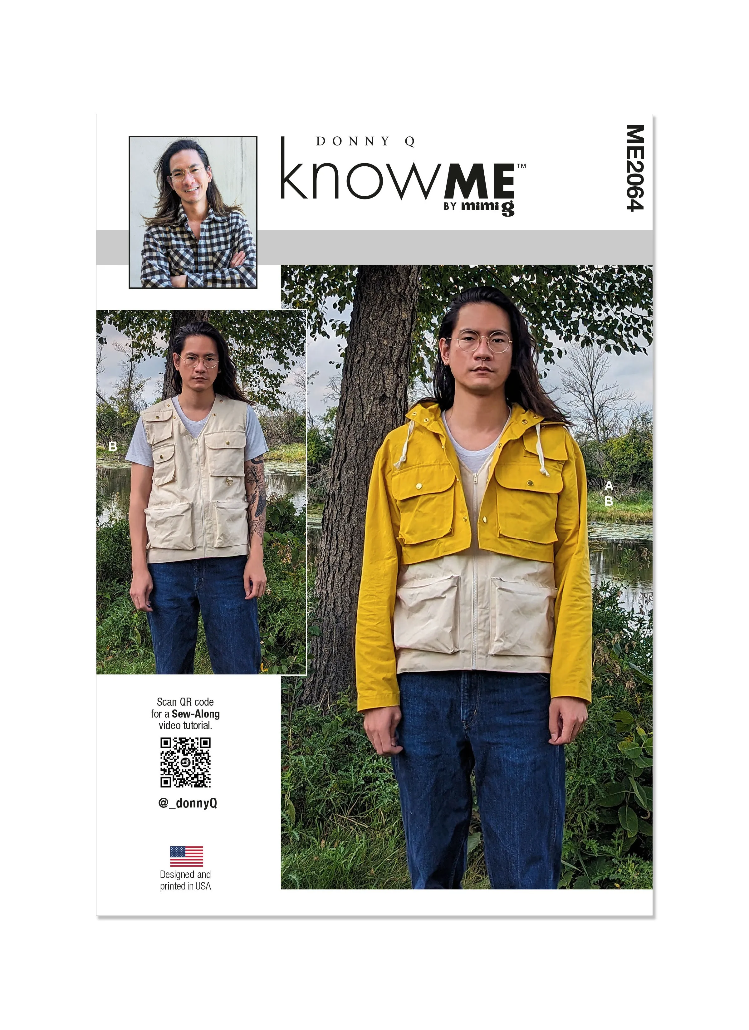 Know Me sewing pattern 2064 Men's Jacket and Vest by Donny Q