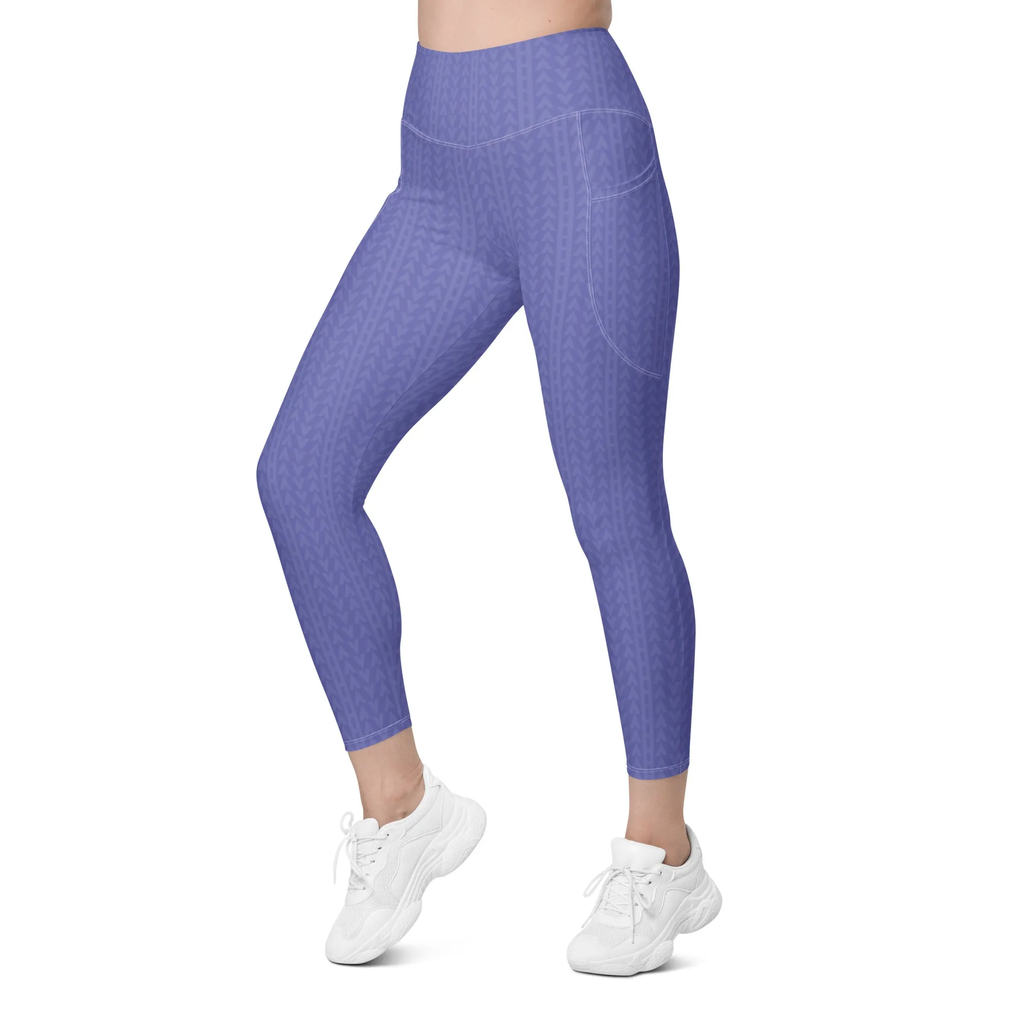 Lavender Bloom High Waisted Leggings with Pockets