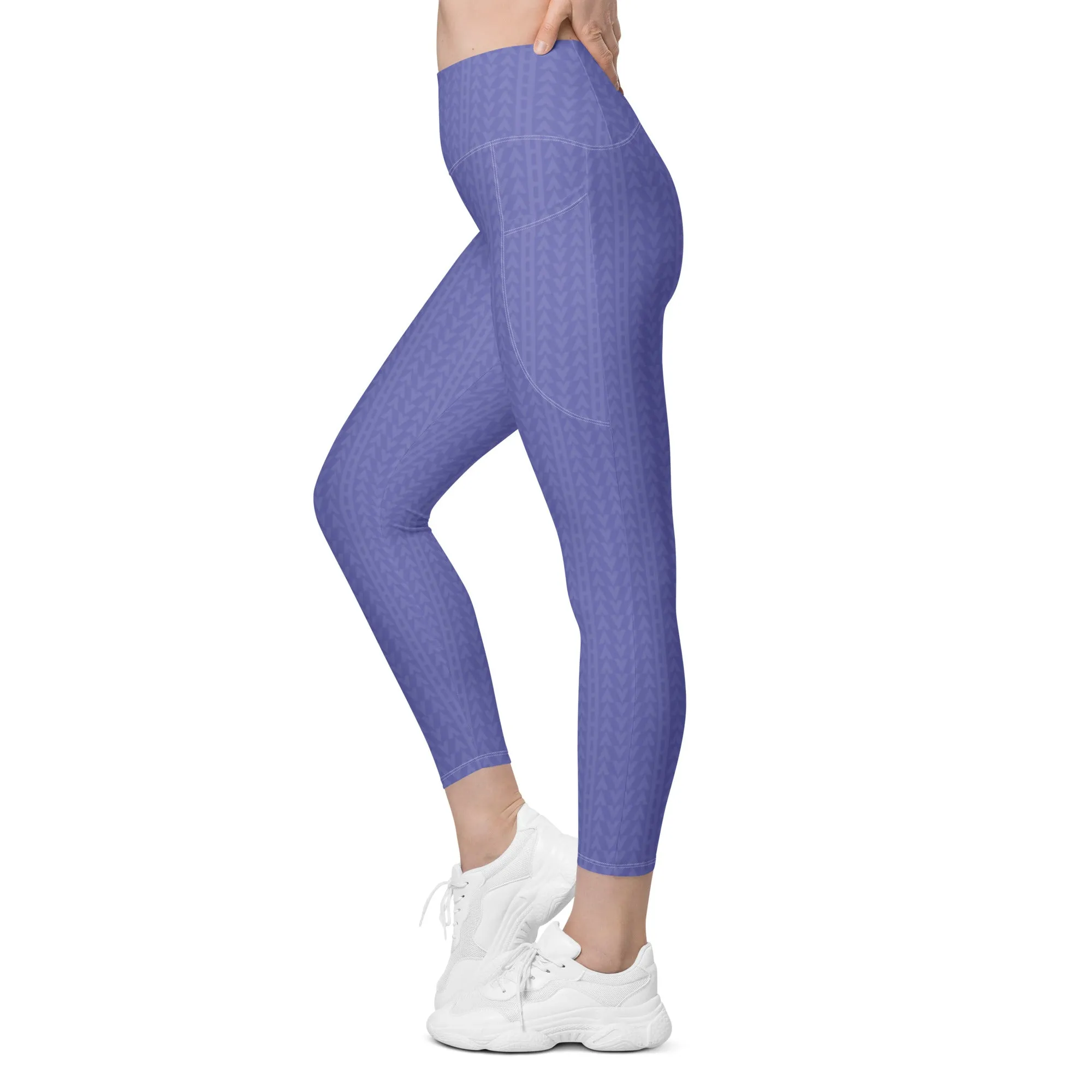 Lavender Bloom High Waisted Leggings with Pockets