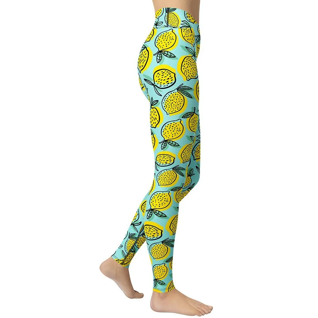 Lemon Pattern Yoga Leggings