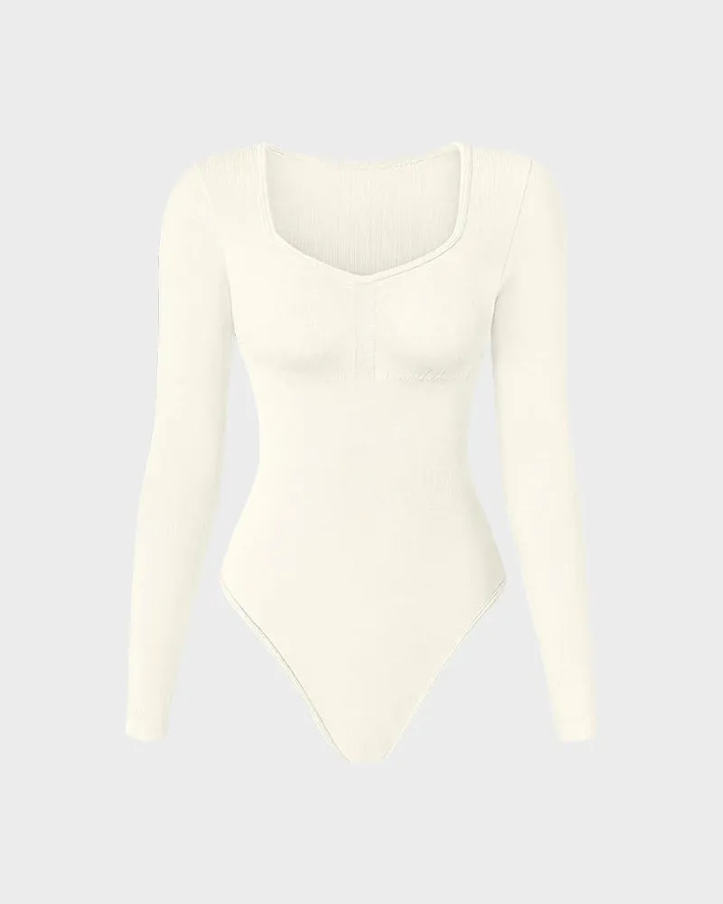 LilyLove® Seamless Long Sleeve V-Neck Sculpting Bodysuit