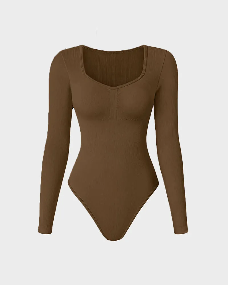 LilyLove® Seamless Long Sleeve V-Neck Sculpting Bodysuit