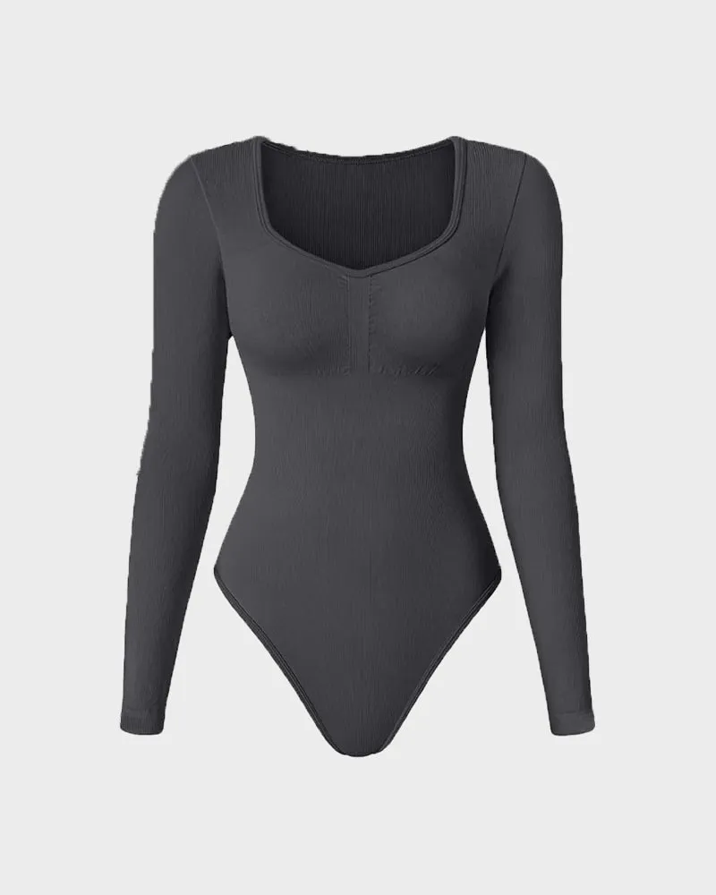 LilyLove® Seamless Long Sleeve V-Neck Sculpting Bodysuit