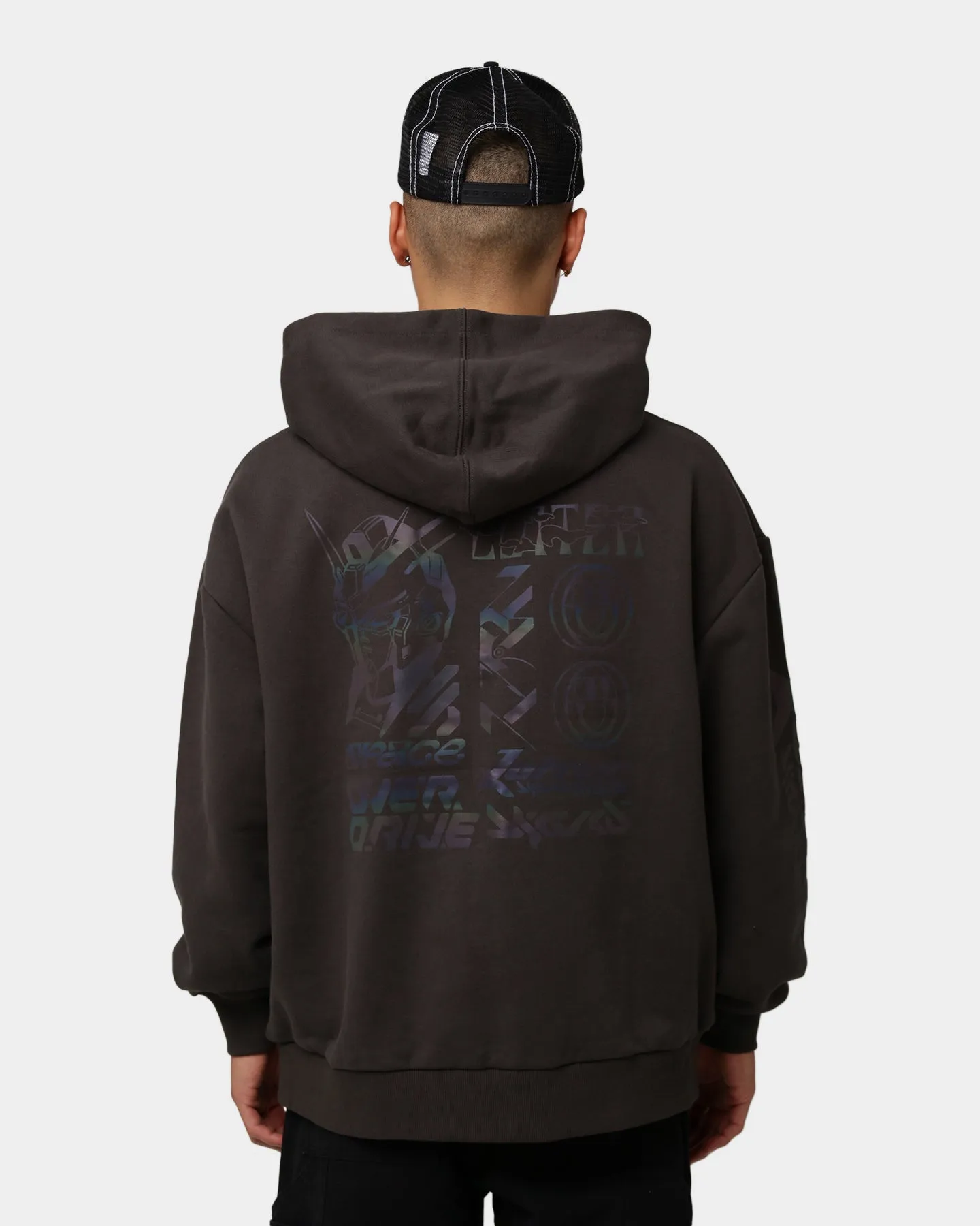 Loiter Dystopian Reflective Hoodie Charcoal