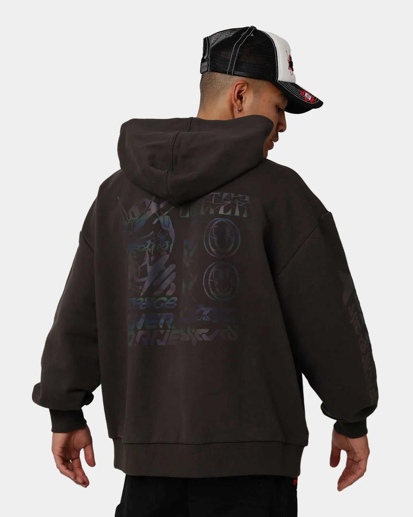 Loiter Dystopian Reflective Hoodie Charcoal