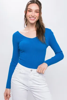 Long Sleeve Blue Bodysuit