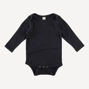 long sleeve lap neck bodysuit | black | bamboo