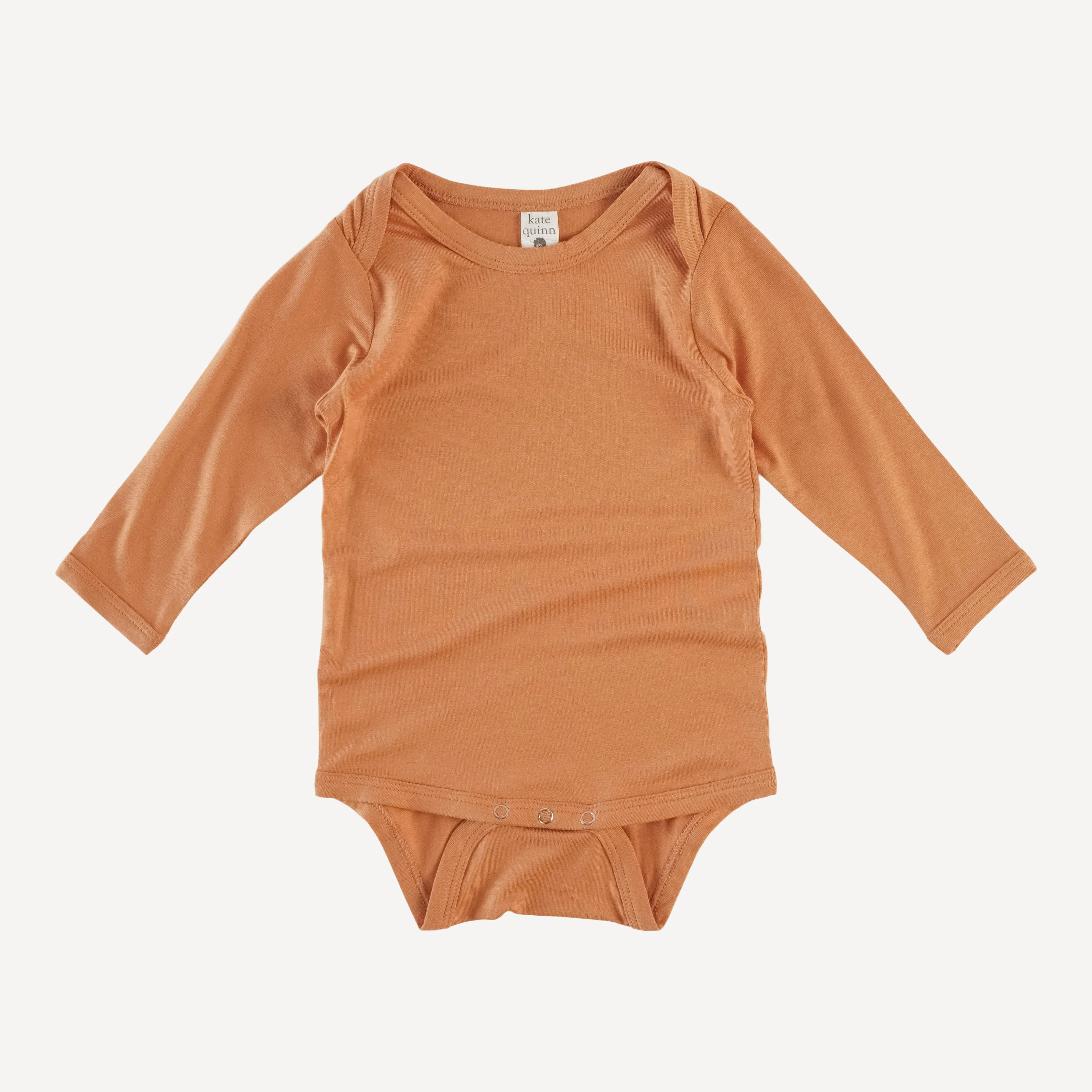 long sleeve lap neck bodysuit | caramel | bamboo