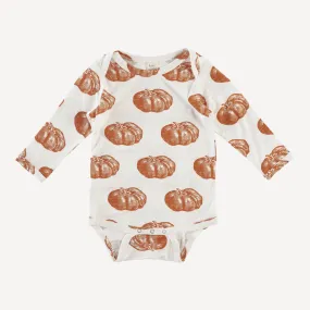 long sleeve lap neck bodysuit | harvest pumpkin | bamboo