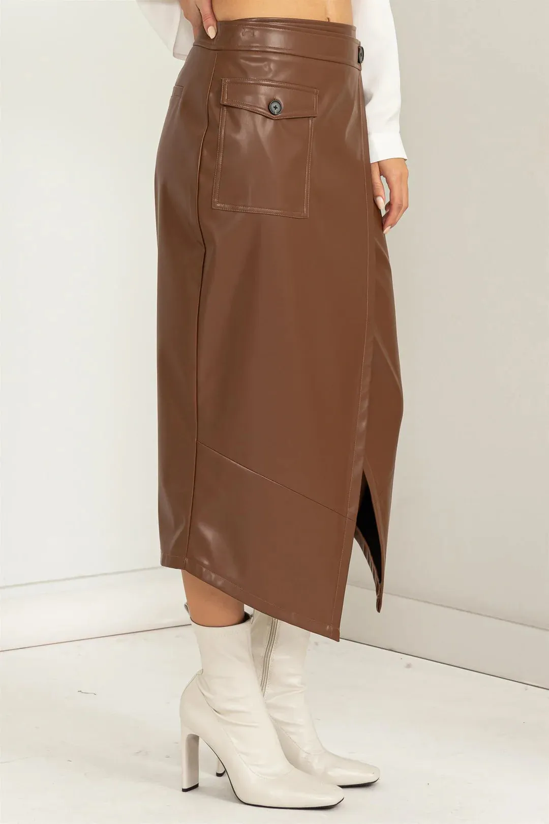 Love Vibes High-Waisted Wrap Midi Skirt