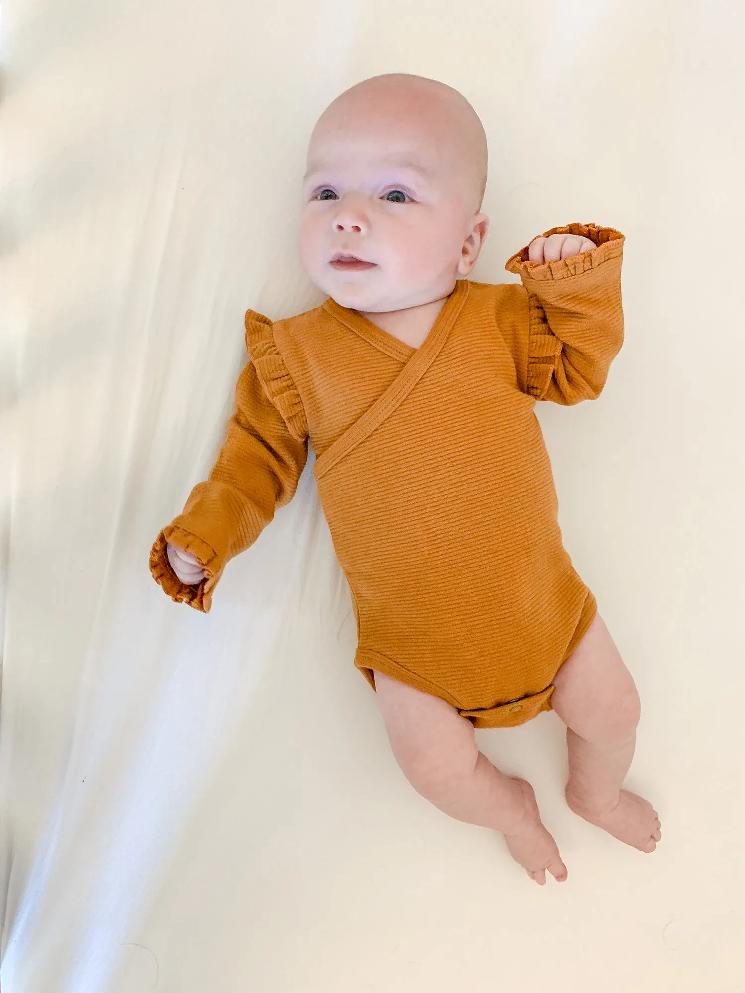 L'ovedbaby Corduroy Ruffle Wrap Bodysuit