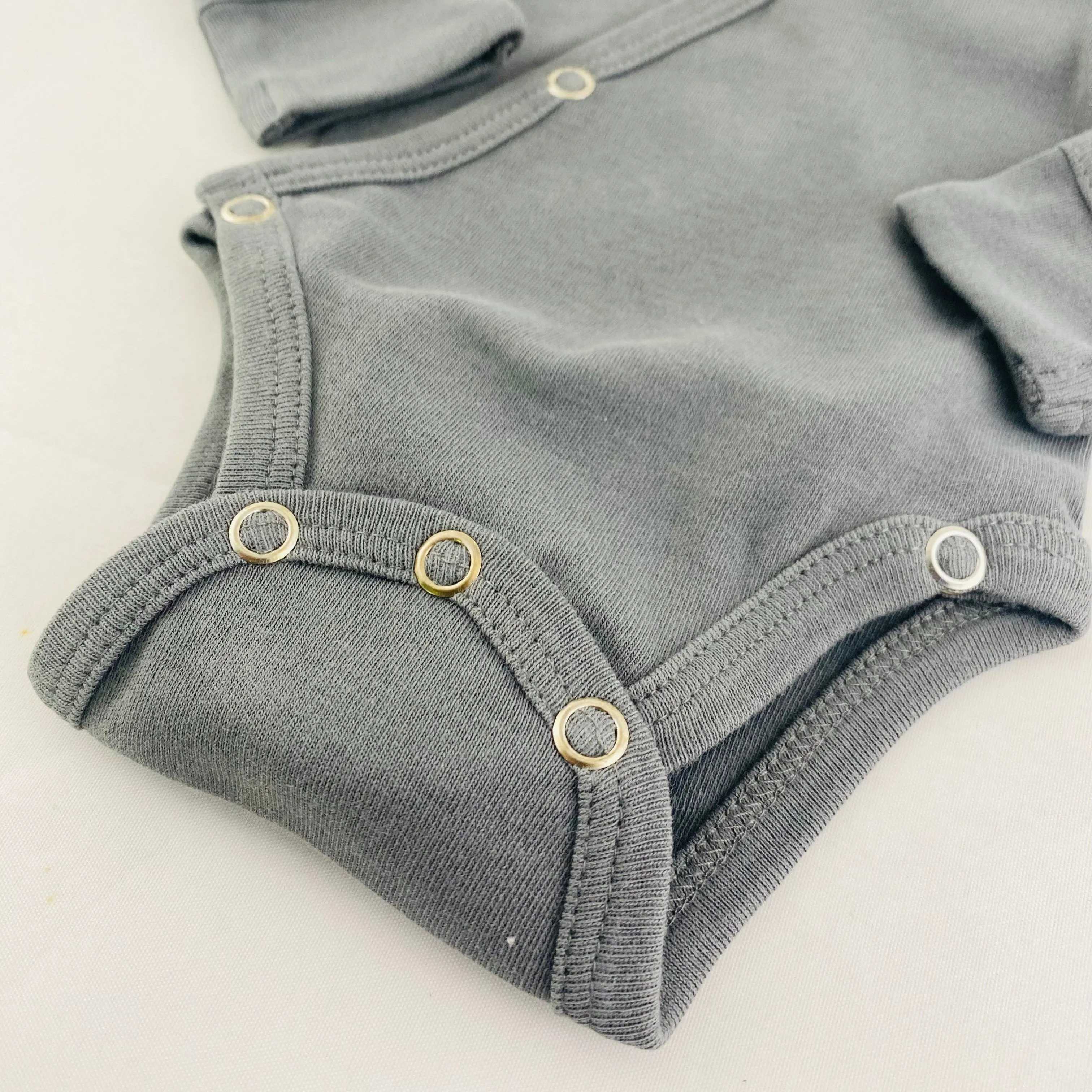 L'ovedbaby Organic Long Sleeve Kimono Bodysuit - Gray