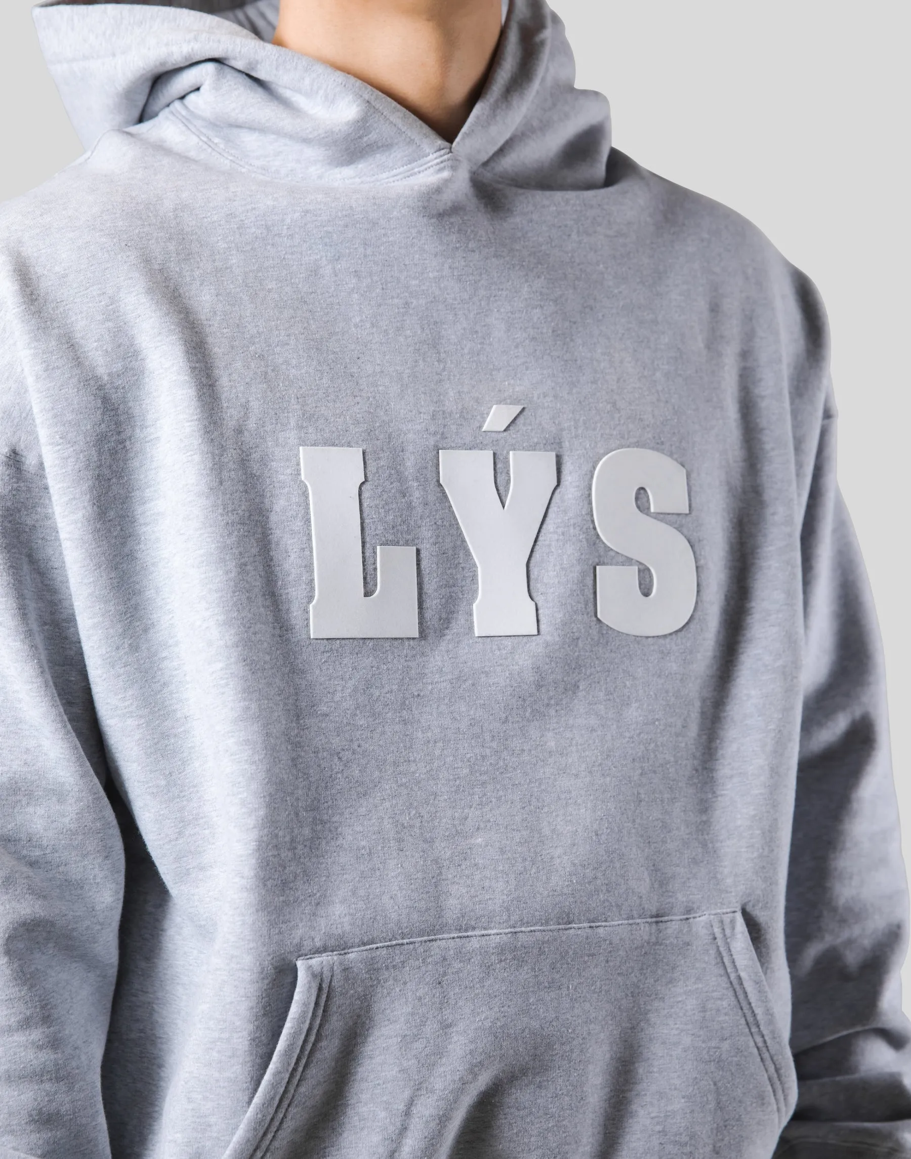 LÝS Logo Stretch Pullover Hoodie - Grey