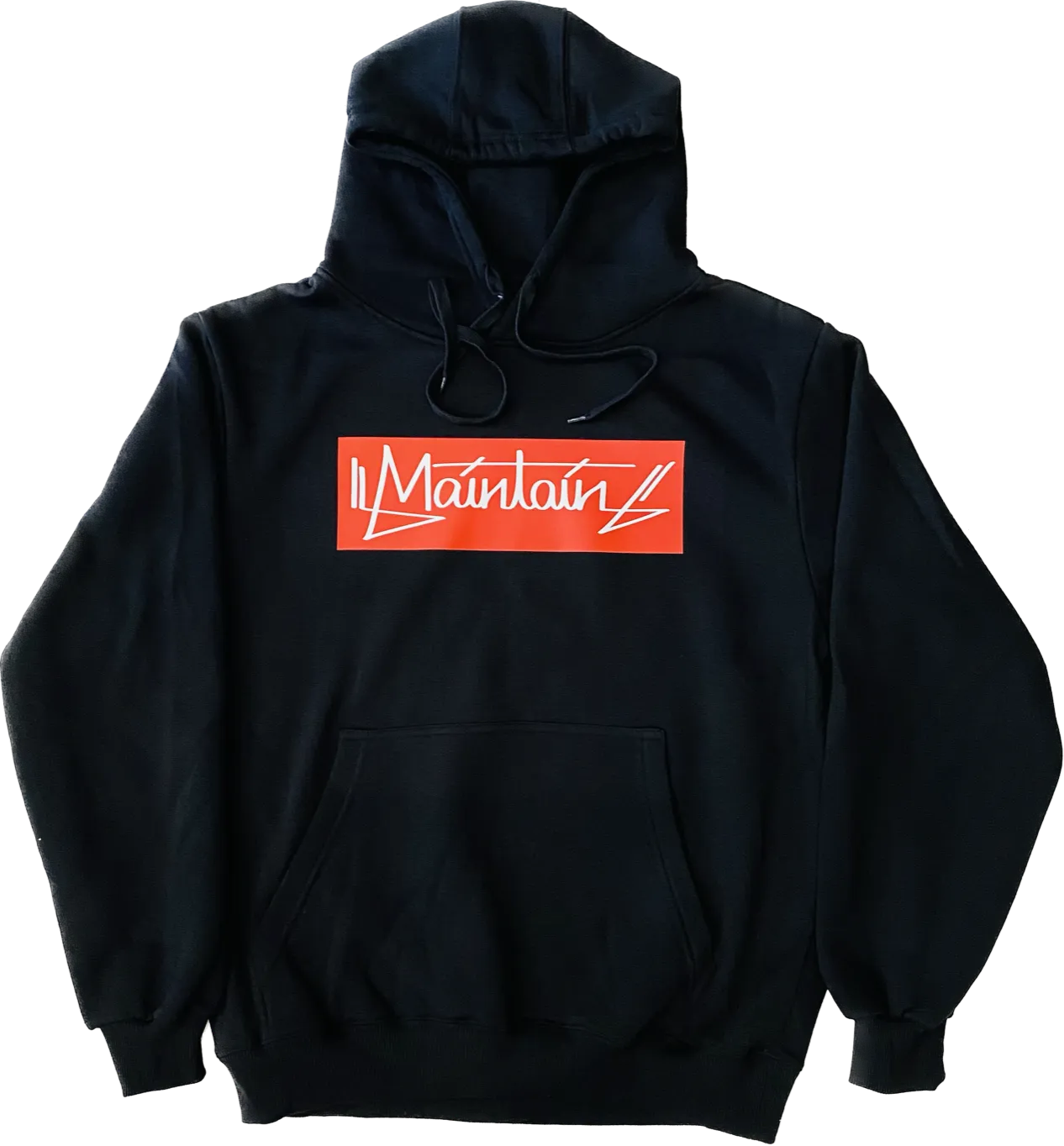 Maintain Red Box Logo Black Hoodie