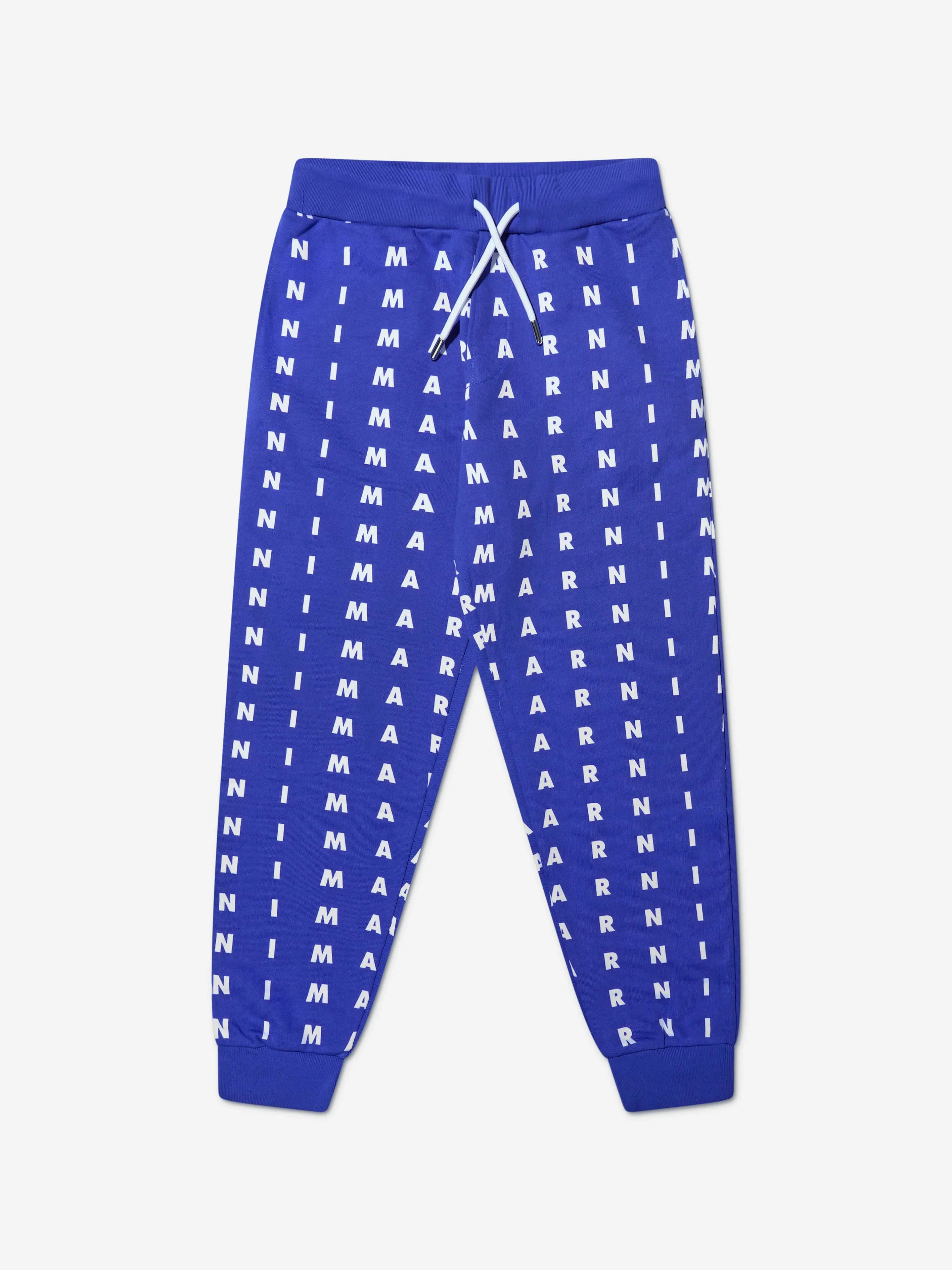 MARNI Kids Logo Print Joggers in Blue