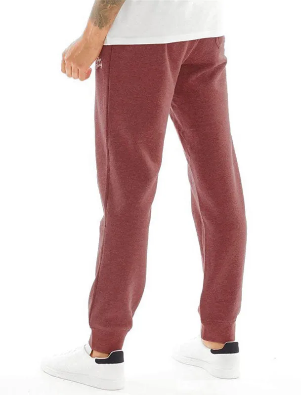 Marshaw Brush Back Fleece Joggers In Bordeaux Marl - Tokyo Laundry