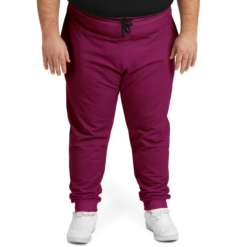 Medium Dark Magenta Joggers | Unisex | with PLUS sizes | Medium Dark Pure Magenta | C0M100Y0K60