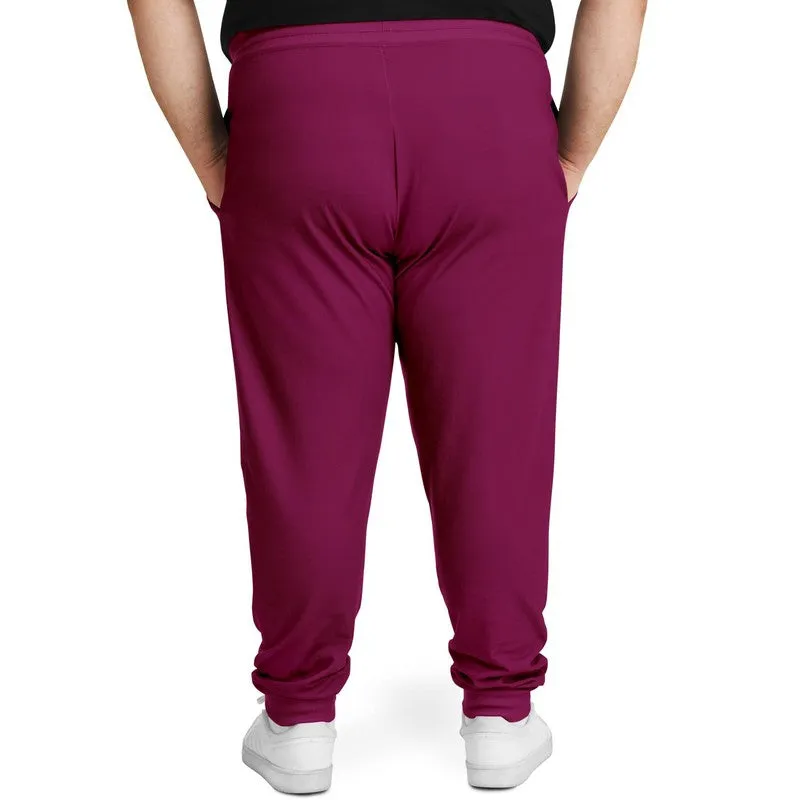 Medium Dark Magenta Joggers | Unisex | with PLUS sizes | Medium Dark Pure Magenta | C0M100Y0K60