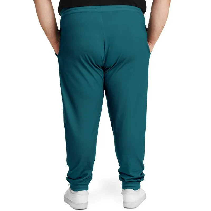 Medium Dark Warm Cyan Joggers | Unisex | with PLUS sizes | Medium Dark Pure Warm Cyan | C100M0Y25K60