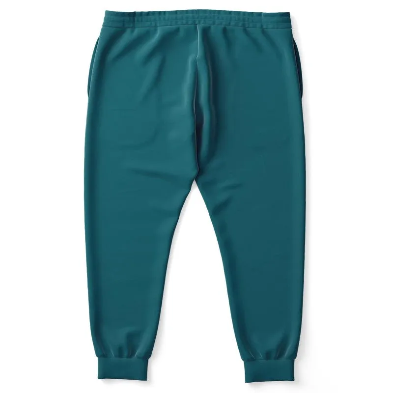 Medium Dark Warm Cyan Joggers | Unisex | with PLUS sizes | Medium Dark Pure Warm Cyan | C100M0Y25K60