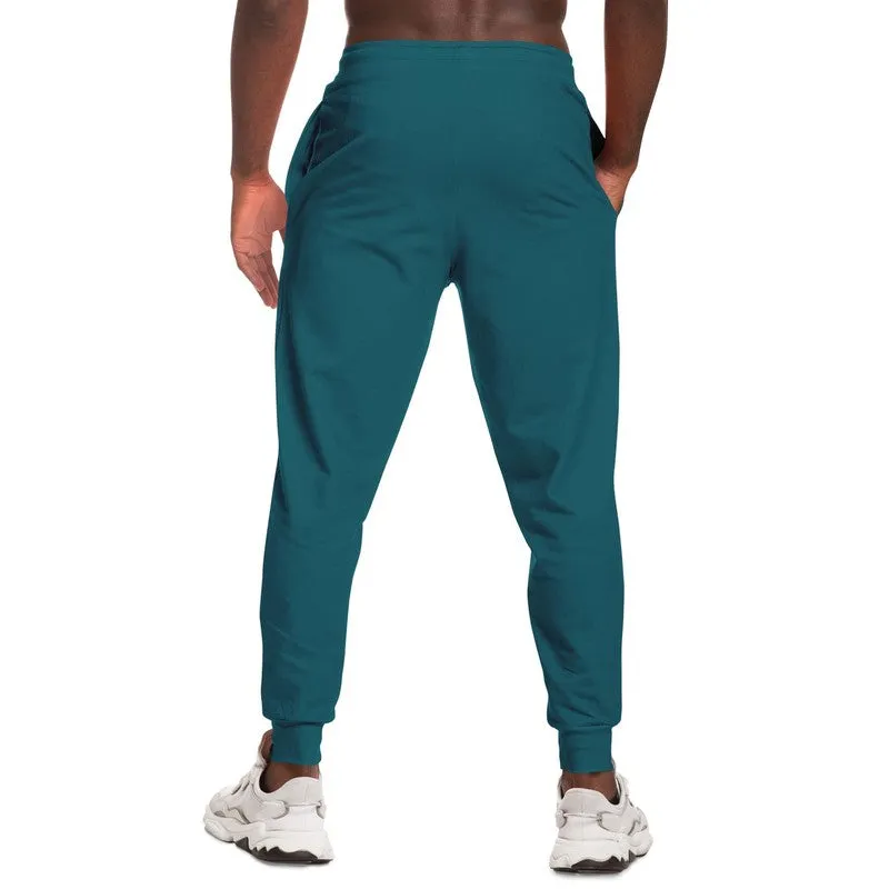 Medium Dark Warm Cyan Joggers | Unisex | with PLUS sizes | Medium Dark Pure Warm Cyan | C100M0Y25K60