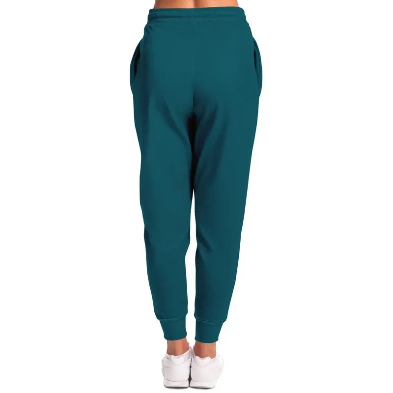 Medium Dark Warm Cyan Joggers | Unisex | with PLUS sizes | Medium Dark Pure Warm Cyan | C100M0Y25K60