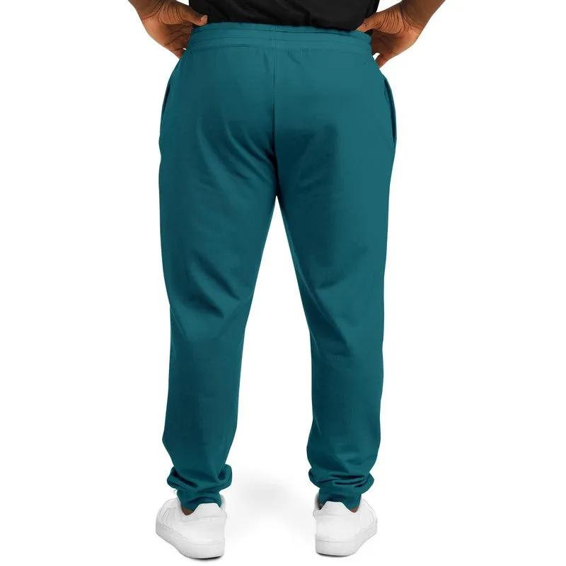 Medium Dark Warm Cyan Joggers | Unisex | with PLUS sizes | Medium Dark Pure Warm Cyan | C100M0Y25K60