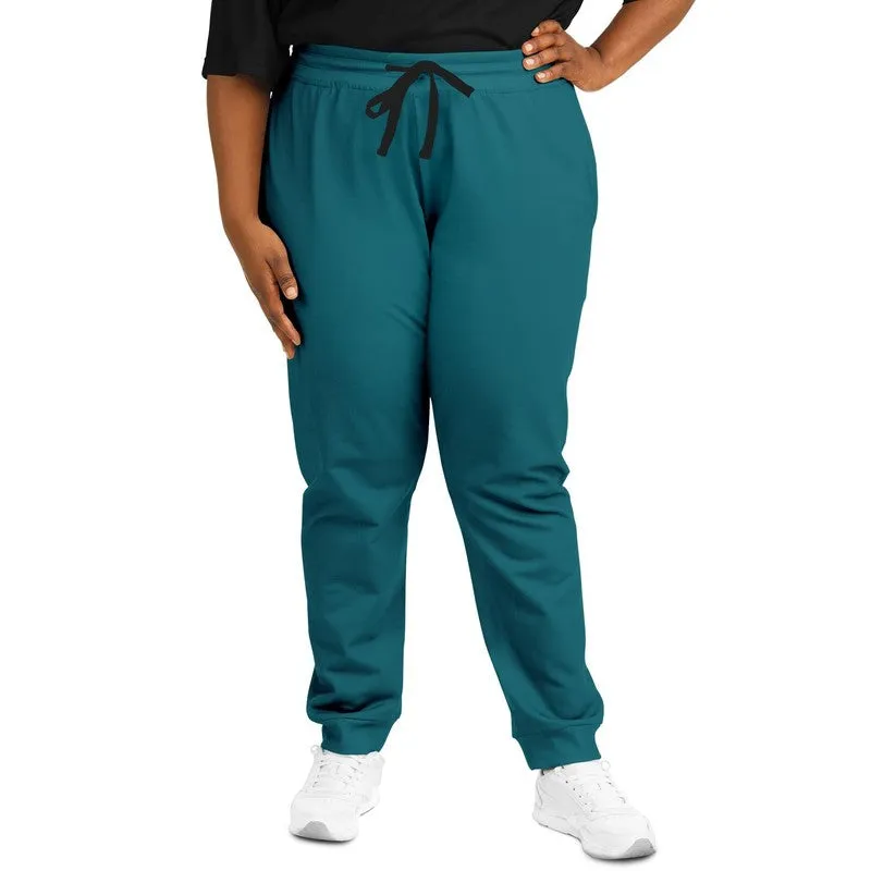 Medium Dark Warm Cyan Joggers | Unisex | with PLUS sizes | Medium Dark Pure Warm Cyan | C100M0Y25K60