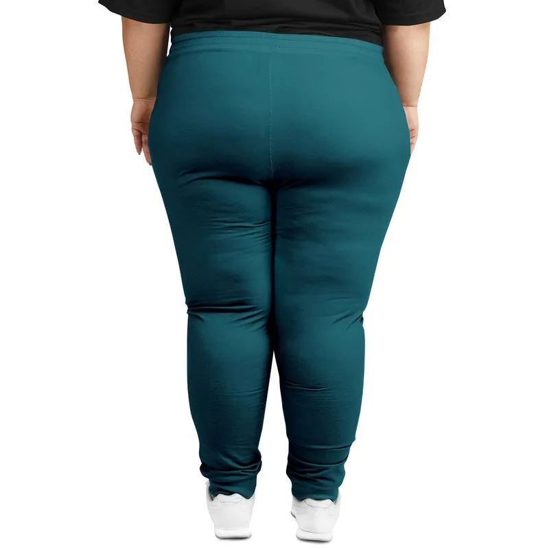 Medium Dark Warm Cyan Joggers | Unisex | with PLUS sizes | Medium Dark Pure Warm Cyan | C100M0Y25K60