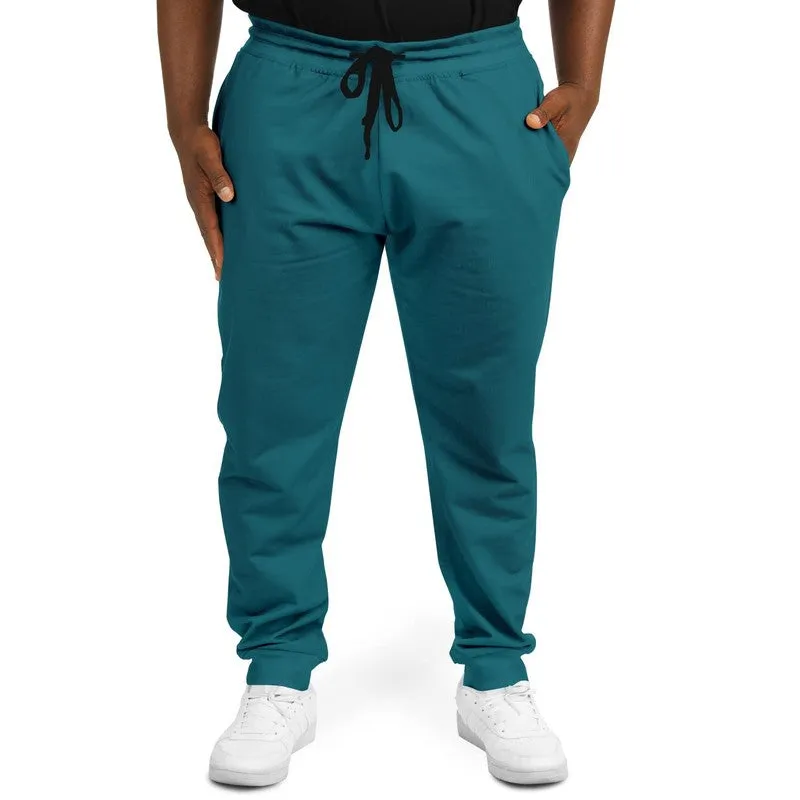 Medium Dark Warm Cyan Joggers | Unisex | with PLUS sizes | Medium Dark Pure Warm Cyan | C100M0Y25K60