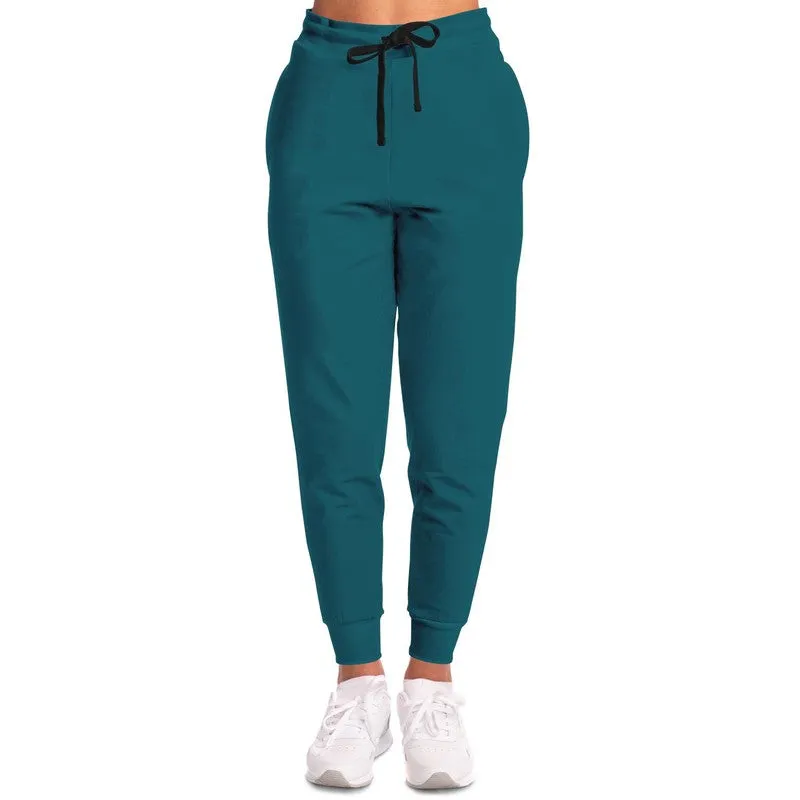 Medium Dark Warm Cyan Joggers | Unisex | with PLUS sizes | Medium Dark Pure Warm Cyan | C100M0Y25K60