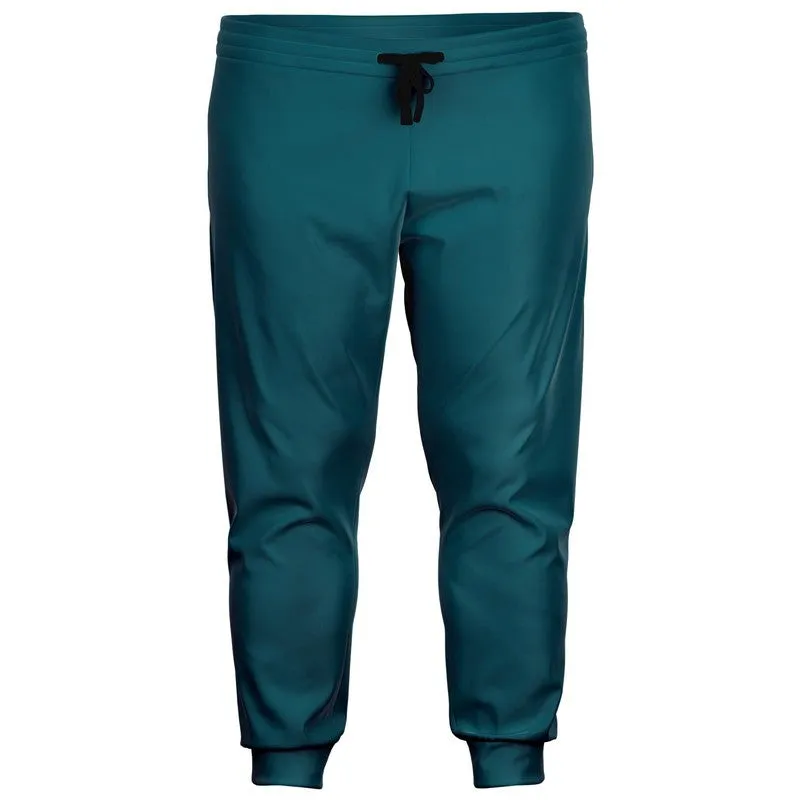 Medium Dark Warm Cyan Joggers | Unisex | with PLUS sizes | Medium Dark Pure Warm Cyan | C100M0Y25K60