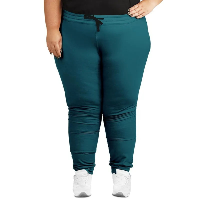 Medium Dark Warm Cyan Joggers | Unisex | with PLUS sizes | Medium Dark Pure Warm Cyan | C100M0Y25K60