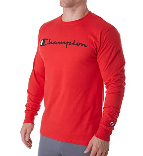 MENS CHAMPION CORE SCRIPT LONG-SLEEVE T-SHIRT RED