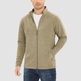 Men's Fleece Jacket Zip Up Stand Collar Coat