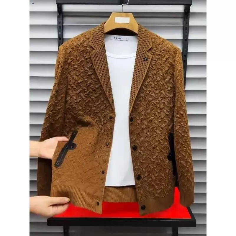 Men's new three-dimensional knitted jacket