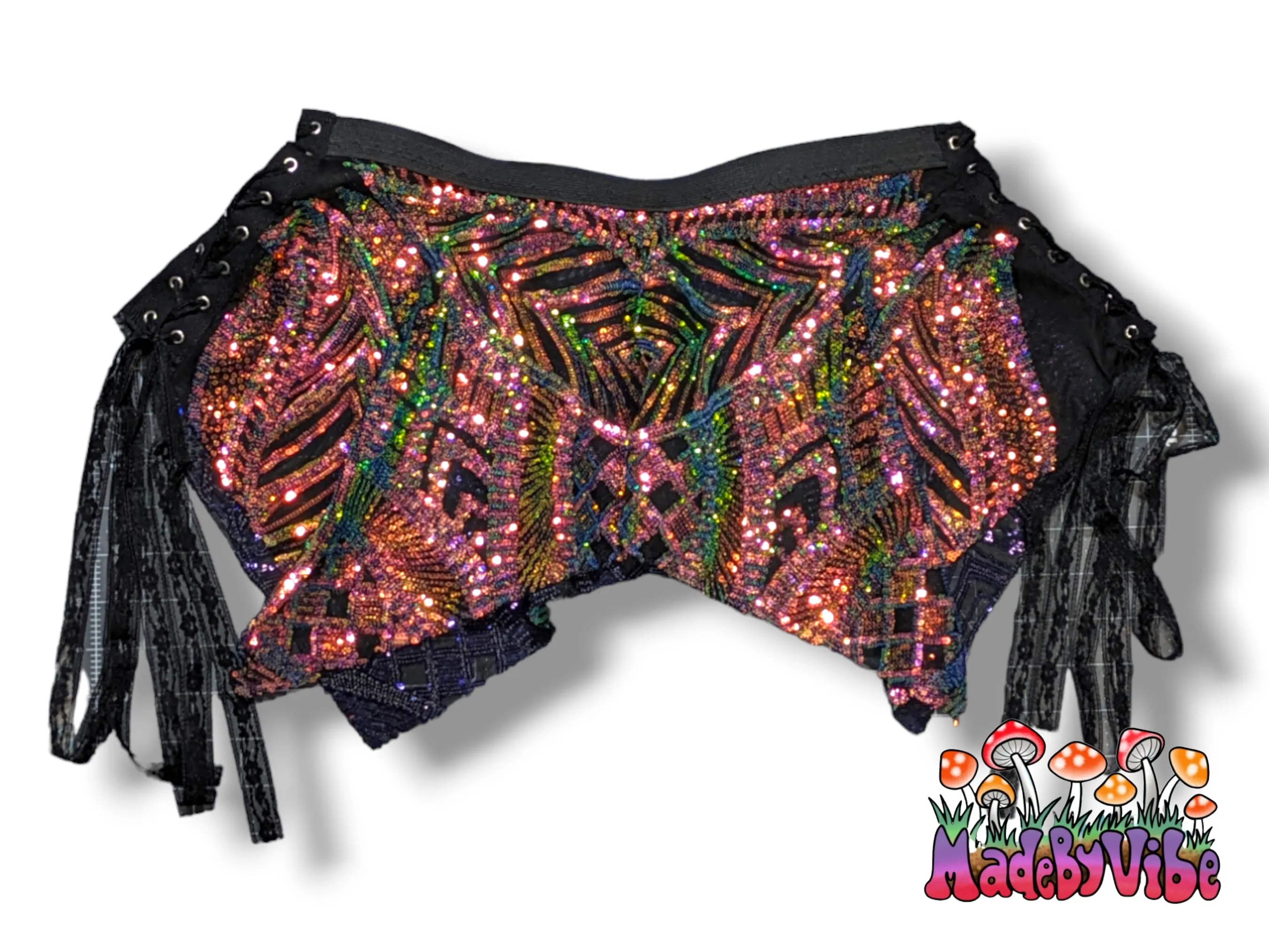 Midnight Aurora Sequin Pixie Skirt - Ready to Ship