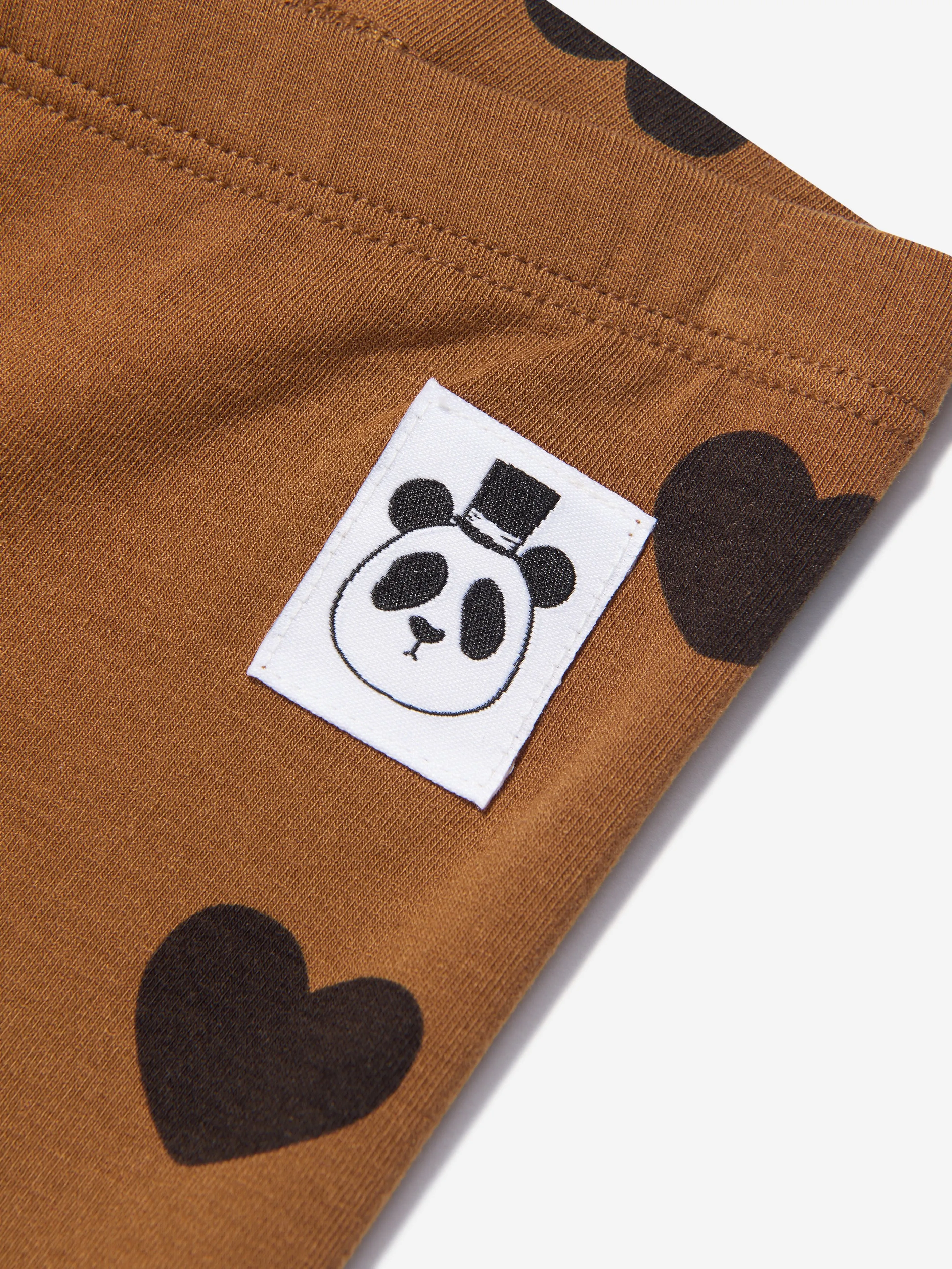 Mini Rodini Girls Basic Hearts Leggings in Brown