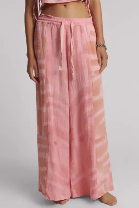 Moai Hand Painted Muslin Palazzo Pants | Pink