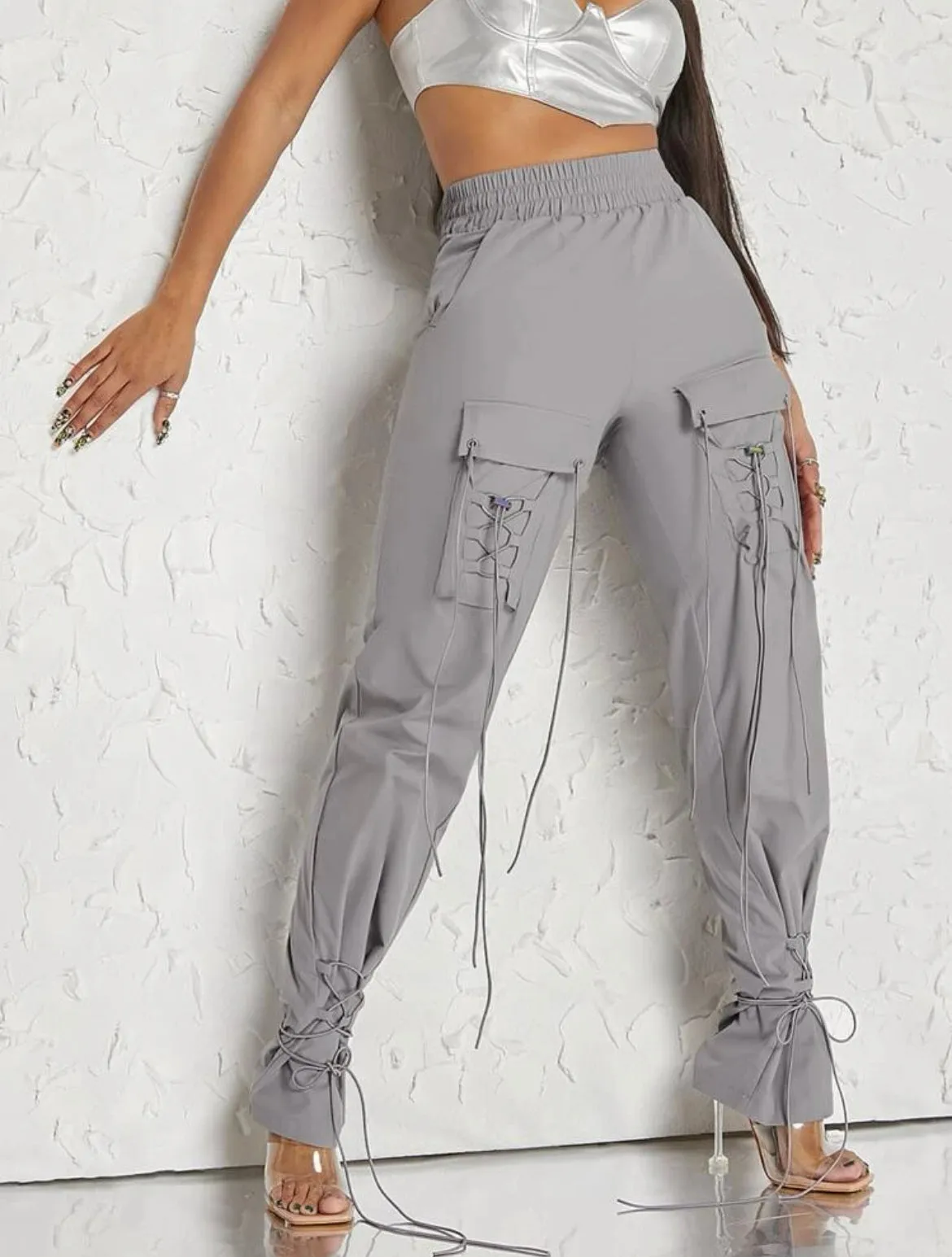 Mona Lace Up Jogger Pants