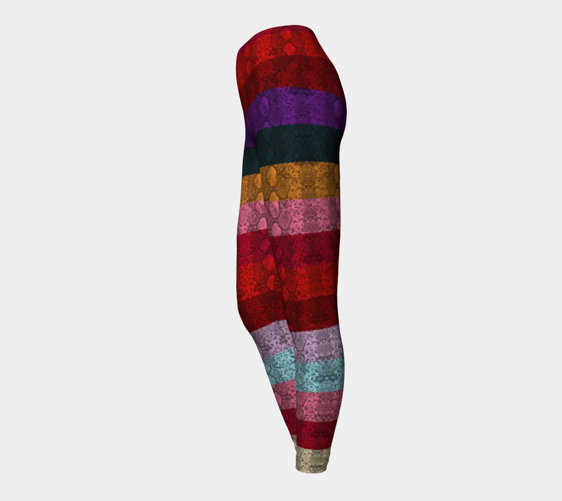 Multicolored Snake skin Yoga Leggings