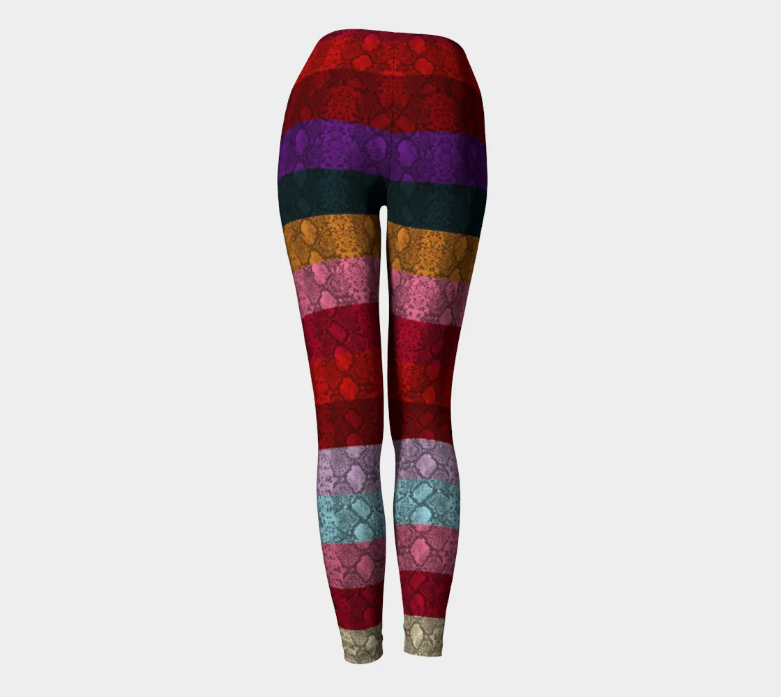 Multicolored Snake skin Yoga Leggings