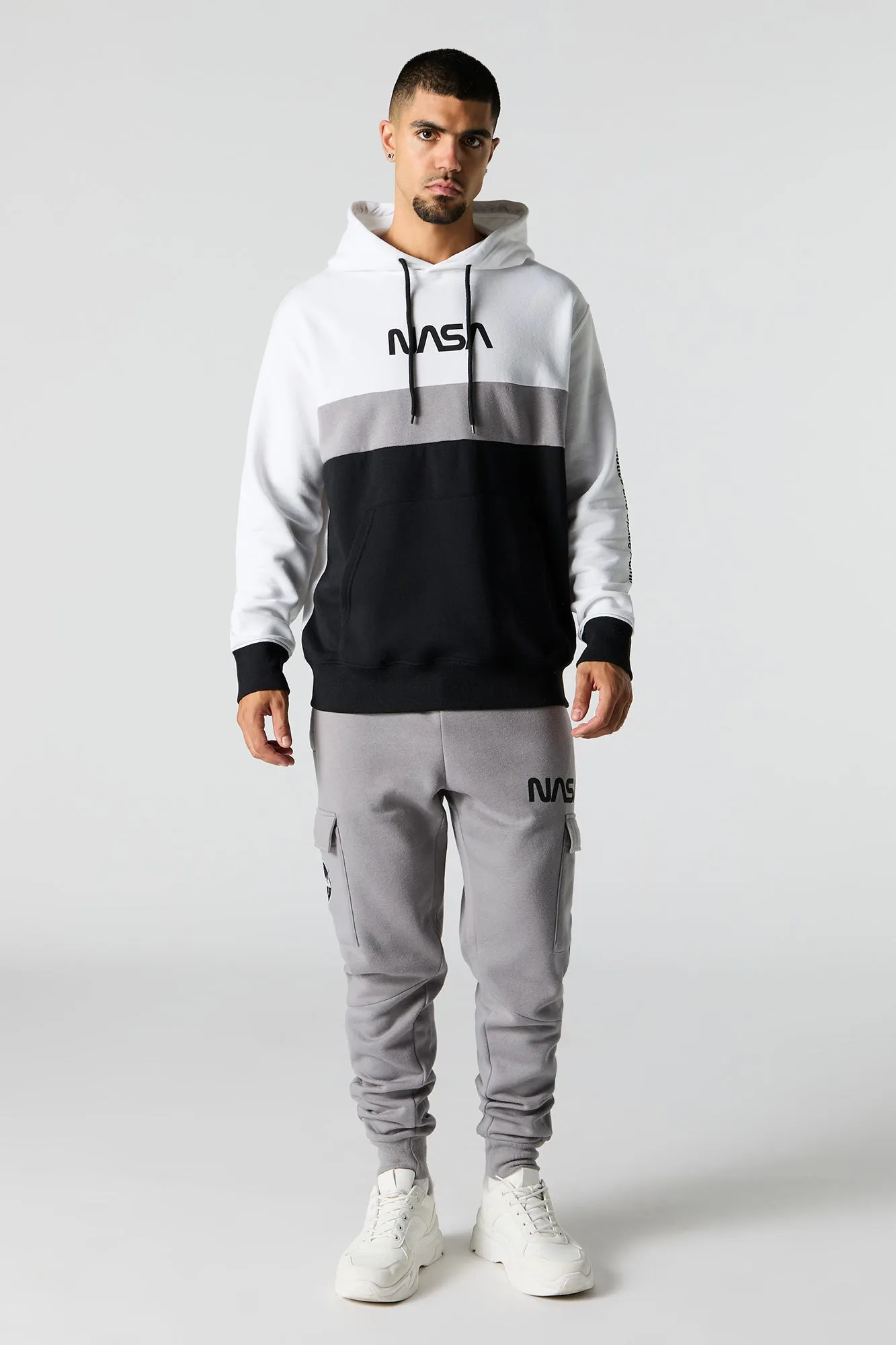 NASA Grey Graphic Fleece Cargo Jogger