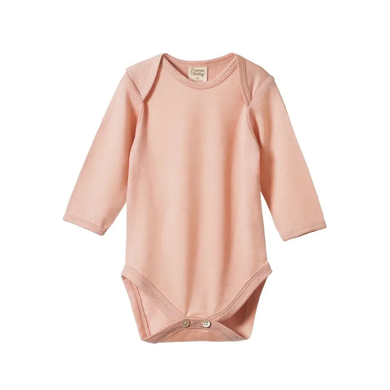 Nature Baby Merino Ess LS Bodysuit - Rose Dust